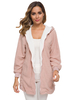 Manteau Veste Teddy Fausse Fourrure Synthétique Femme Hiver avec Capuche avec Boutons Unicolore Manteau Chaud Hiver Femme