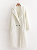 Manteau Veste Teddy Fausse Fourrure Synthétique Femme Longue Hiver à Col Revers Fermeture à Boutons avec Poches Unicolore Manteau Chaud Hiver Femme