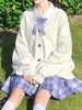 Manteaux académiques Lolita pardessus en polyester blanc manteau dhiver Lolita Outwears veste cardigan tricoté
