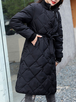 Manteaux bouffants pour femmes Ecru blanc moyen col montant fermeture éclair manches longues manteau dhiver rembourré académique vêtements dextérieur