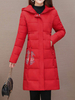 Manteaux bouffants pour femmes rouge longue fermeture à glissière à capuche manches longues imprimé animal classique manteau dhiver rembourré vêtements dextérieur