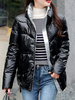 Manteaux bouffants pour femmes Sliver Col montant Zipper Manches longues Haut bas Design Vêtements dextérieur dhiver