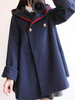 Manteaux classiques Lolita Oeillets bleu marine Pardessus synthétiques Hiver Lolita Outwears Déguisements Halloween