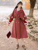 Manteaux classiques Lolita rouge brique brodé à manches longues pardessus Polyester Vintage hiver Lolita Outwears