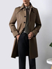 Manteaux Costume Hommes Col Rabattu Chic Poche Café Marron Mode