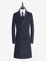 Manteaux Costume Hommes Double Boutonnage Col Rabattu Confortable Gris Moderne