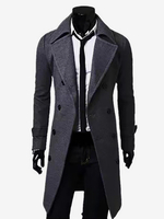 Manteaux Costume pour hommes Double boutonnage Col rabattu Chic Gris Beau