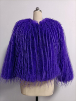 Manteaux en fausse fourrure à franges et col bijou Veste d