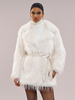 Manteaux en fausse fourrure à manches longues Manteau en fausse fourrure chic Col rabattu Manteau dhiver blanc