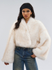 Manteaux en fausse fourrure blancs sans taille manches longues manteau en fausse fourrure surdimensionné pour femme