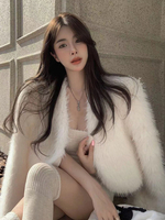 Manteaux en fausse fourrure blancs sans taille manches longues manteau en fausse fourrure surdimensionné pour femme