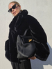 Manteaux en fausse fourrure Chic col rabattu veste longue d