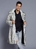 Manteaux En Fausse Fourrure Hiver Chaud Hommes Gris Clair Veste Manches Longues Col Rabattu