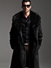 Manteaux En Fausse Fourrure Hiver Chaud Hommes Noir Chic Veste Manches Longues Col Rabattu