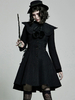 Manteaux gothiques Lolita à pompons noirs en polyester Manteau dhiver Lolita Outwears