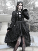 Manteaux gothiques Lolita Manteau en polyester noir Manteau dhiver Lolita Outwears