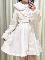 Manteaux gothiques Lolita Manteau noir Volants Nœuds Pardessus Polyester Automne Lolita Vêtements dextérieur