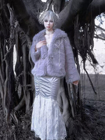 Manteaux gothiques Lolita Manteau violet Chaînes Pardessus Polyester Automne Lolita Vêtements dextérieur