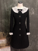 Manteaux gothiques Lolita nœuds noirs manteau en polyester vêtements dextérieur Lolita dautomne
