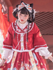 Manteaux Lolita de style chinois Pardessus en polyester brodé bordeaux Lolita Outwears