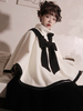Manteaux Lolita de style ROCOCO Manteau bordeaux Nœuds Manteau bicolore Polyester Vêtements dextérieur Lolita dhiver