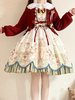 Manteaux Lolita doux manteau de noël rouge pardessus tricoté à volants mélange de coton vêtements dextérieur Lolita dhiver