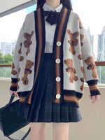 Manteaux Lolita gris clair Manteaux à imprimé animal Polyester Hiver Lolita Outwear