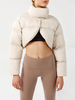 Manteaux matelassés Boutons surdimensionnés blancs Col montant Bouton sur le devant Manches longues Casual Épaissir Manteau dhiver Vêtements dextérieur courts