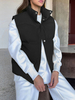 Manteaux Puffer Pour Femmes Noir Poches Amovibles À Capuche Fermeture Éclair Sans Manches Casual Épaissir Manteau Dhiver Survêtement