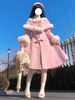 Manteaux Sweet Lolita Manteau rose Nœuds Pardessus Polyester Hiver Lolita Vêtements dextérieur
