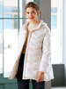 Manteaux Veste de Souffleur Femme Écru Boutons Blancs À Capuche Zipper Manches Longues Manteau D\