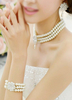 Mariage bijoux strass Set boucle d’oreille perle collier et Bracelet (boucle d’oreille: 5.3 Cm X 3 Cm X 0;5 Cm)