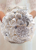Mariage Bouquet de fleurs Satin perles strass perles rubans Bouquet de mariée
