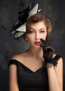 Mariage chapeau plume Bibis lin ivoire chapeau