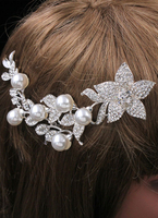 Mariage cheveux peignes accessoires pour cheveux longs nuptiale strass perles d’Imitation