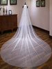 Mariage de la cathédrale Voile étincelante cascade longue mariée Voile un étage