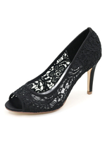 Mariage dentelle Chaussures Peep talon haut chaussures de mariée