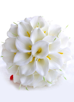 Mariage fleurs Bouquet blanc dentelle ruban main liée en soie fleur Bouquet de mariée