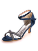 Mariage invité chaussures strass bleu bout ouvert chaton talon chaussures de mariée mère chaussures