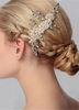 Mariage Ivoire bandeau strass perles détail Bridal peigne