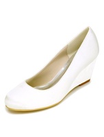 Mariage Ivoire chaussures Wedge talon élégant Satin Bridal Shoes
