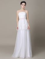 Mariage Ivoire robe sans bretelles Backless Sash Tulle robe de mariée Milanoo