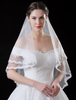 Mariage Ivoire voile Tulle dentelle ovale appliques bord un Tier Bridal Veil