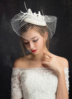 Mariage royal chapeau plume Tulle Birdcage voile coiffes de mariées (15 Cm X 15 Cm)