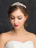 Mariage serre-tête perles d’Imitation argent strass alliage nuptiale accessoires pour cheveux