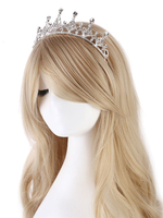 Mariage Tiara Couronne Argent Strass Headpieces Accessoires De Cheveux De Mariée