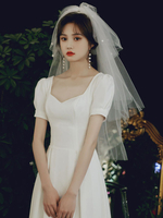 Mariage Voile Two-Tier Bows Tulle Cut Bord classique Veil de mariée de mariage Accessoires de mariage