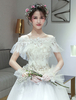 Mariage Wrap Ensembles Tulle Perles Brodées Châle Manches Longues Volants Couverture De Mariée