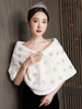 Mariage Wrap Ivoire Sans Manches Bateau Cou Fausse Fourrure Boutons De Mariée Cover Ups
