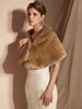 Mariage Wraps Café Marron Sans Manches En Fausse Fourrure Nuptiale Cover Up